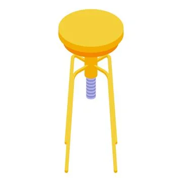 Yellow bar stool icon isometric vector. Modern chair Stock Illustration
