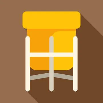 Yellow bar stool modern flat design icon Stock Illustration