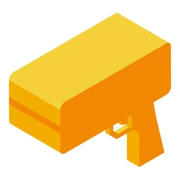 Yellow barcode scanner isometric icon vector illustration 스톡 일러스트