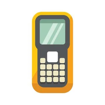 Yellow barcode scanner scanning item in store Stock Illustration