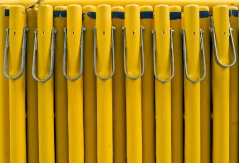 Yellow barrier security objects Foto stock