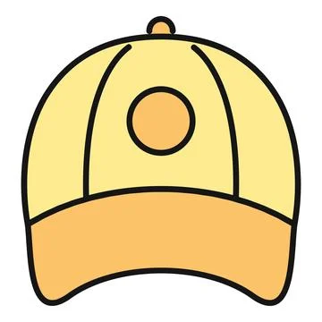 Yellow baseball cap flat icon sun protection Stock Illustration