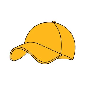 Yellow baseball cap icon Stock Illustration