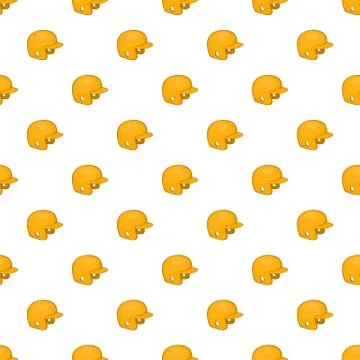 Yellow baseball helmet pattern, cartoon style Illustrazione stock