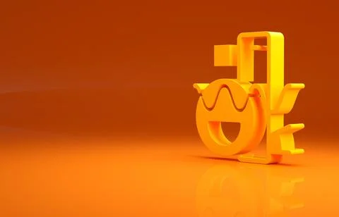 Yellow Basic geometric shapes icon isolated on orange background. Minimalism Illustrazione stock