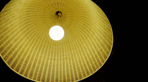 Yellow basket lampshade Stock Footage 48258257