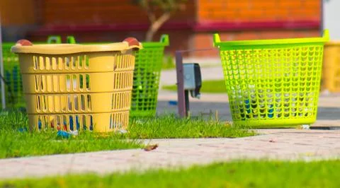 Yellow basket Foto stock