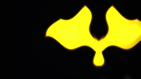 Yellow Bat Wing Silhouette Graphic. Stock Footage 337518147