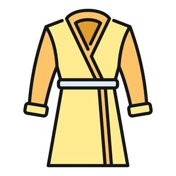 Yellow bathrobe icon representing spa comfort and leisure Stock Illustration