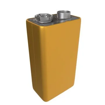 A yellow battery case with a silver top Stock Illustration