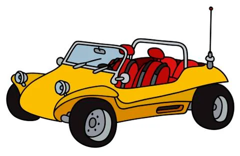 Yellow beach buggy Stock Illustration