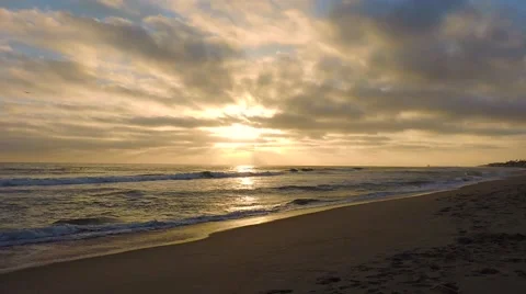 Yellow Beach Sunset Video stock 65067912