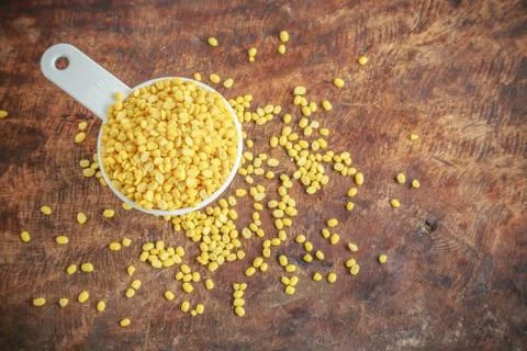 Yellow beans in cup Stock Photos