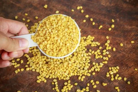 Yellow beans in cup Stock Photos