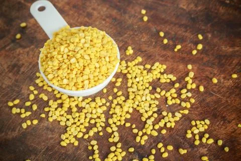 Yellow beans in cup Stock Photos