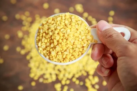 Yellow beans in cup Stock Photos