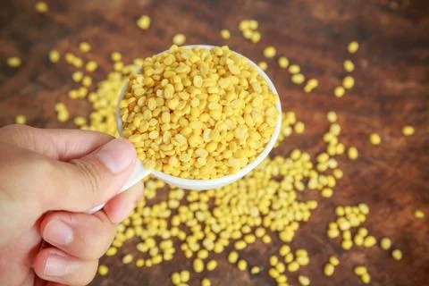 Yellow beans in cup Stock Photos