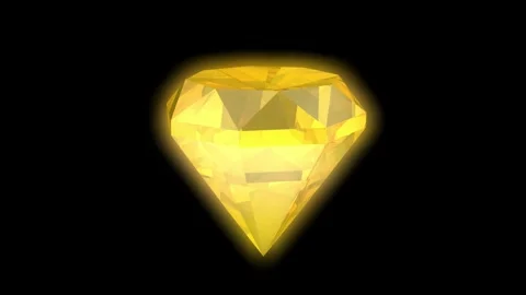 Yellow beautiful ruby diamond rotates on a black background. Stock Footage 248848058