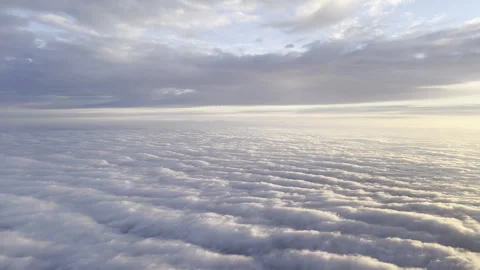 Yellow beautiful sky with clouds Stock Footage 257351394