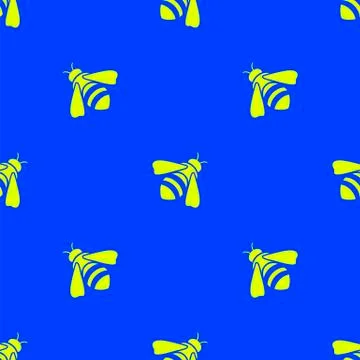 Yellow Bee Seamless Pattern Stock Illustration