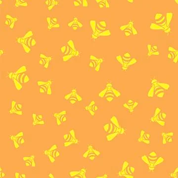 Yellow Bee Seamless Pattern 스톡 일러스트