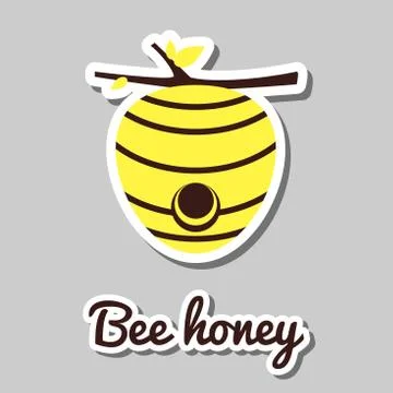 Yellow Beehive Sticker Stockillustratie