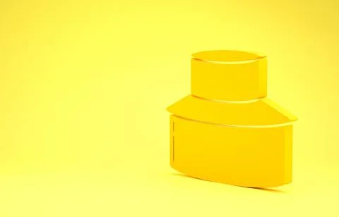 Yellow Beekeeper with protect hat icon isolated on yellow background. Special Illustrazione stock