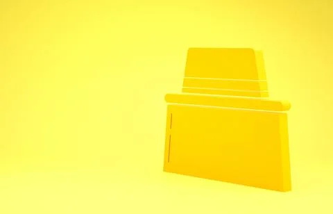 Yellow Beekeeper with protect hat icon isolated on yellow background. Special Illustrazione stock