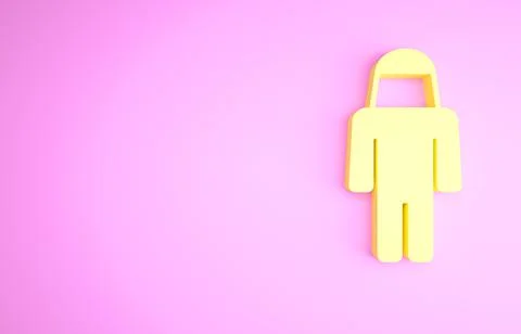 Yellow Beekeeper with protect hat icon isolated on pink background. Special Illustrazione stock