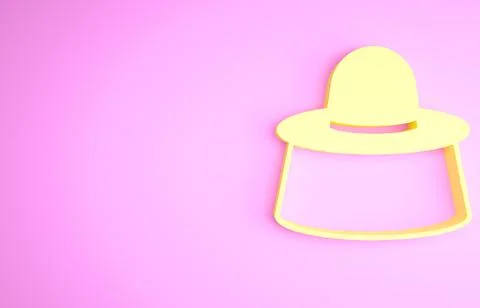 Yellow Beekeeper with protect hat icon isolated on pink background. Special Illustrazione stock