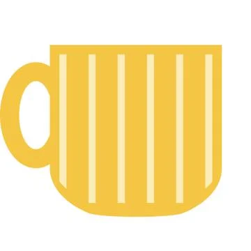 Yellow beer mug in a flat style on a white background Stock Illustration