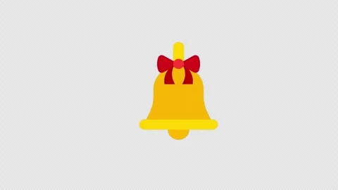 A yellow bell with bow icon concept loop animation video with alpha channel Stock Footage 270155972