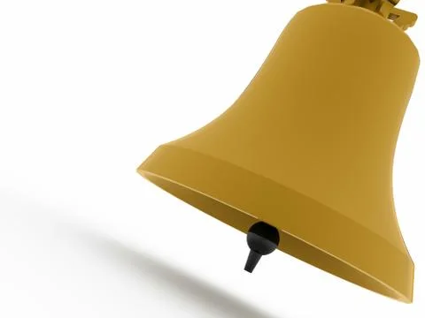Yellow bell concept on white background Stock Illustration