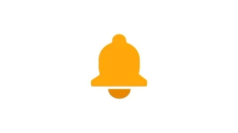 Yellow Bell Icon Animation on White Background – Notification Concept Vidéo 296845792
