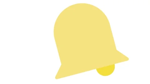 Yellow bell icon on a black backdrop, indicating notifications or important.. Stock Footage 333233187