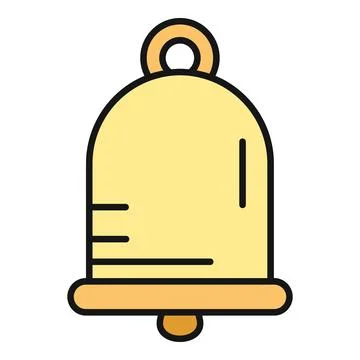 Yellow bell icon creating alert notification symbol Illustrazione stock