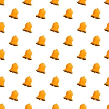 Yellow bell notification seamless pattern background 스톡 일러스트