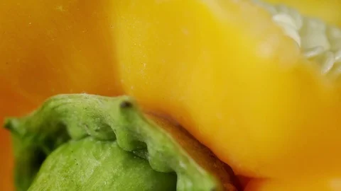 Yellow Bell Pepper extreme close up stock footage Stock Footage