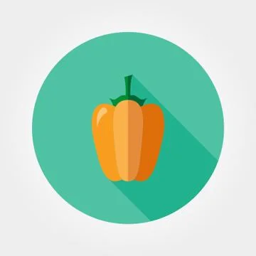 Yellow bell pepper. Icon Illustrazione stock