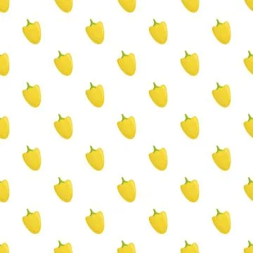 Yellow bell pepper pattern creating a seamless background Stock Illustration