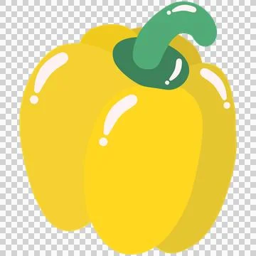 Yellow bell pepper vegetable set fresh food illustration isolated on transp.. Stock Illustration
