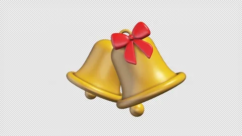 Yellow bell with red bow Stock Footage 308020686