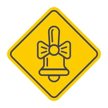 Yellow bell with a red bow. Stock Illustration