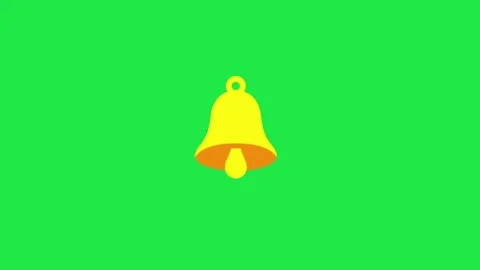 Yellow Bell Ringing Icon Animation Green Screen 스톡 동영상 302848724