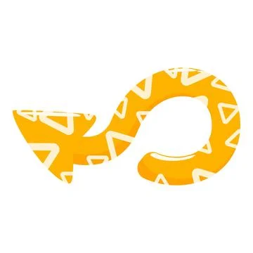 Yellow bending arrow pointing left with triangle pattern Stock Illustration