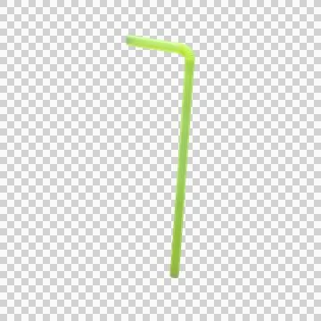 Yellow Bent Plastic Drinking Straw Isolated Transparent PNG Fotos Stock