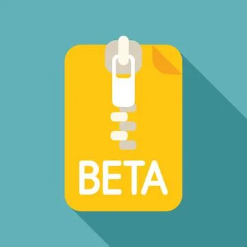 Yellow beta folder being zipped using zipper slider Stock Illustration