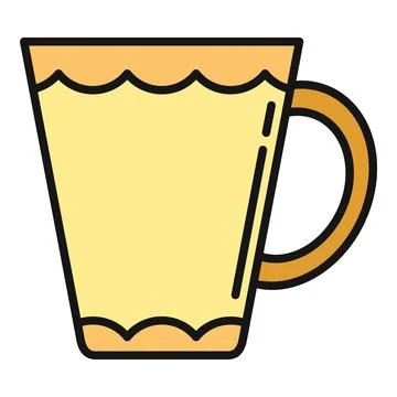 Yellow beverage mug with flat design style Stock Illustration