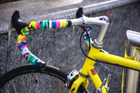 Yellow bicycle Stock Photos
