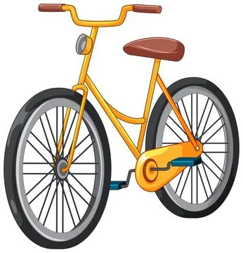 Yellow Bicycle Side View Vector Illustration Stock Illustration